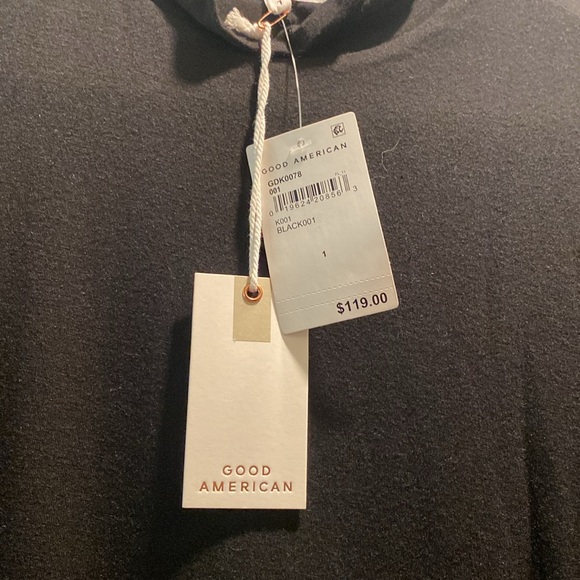 NWT Good American Sundown Mock Neck Midi Dress in Black001 - Picture 7 of 8